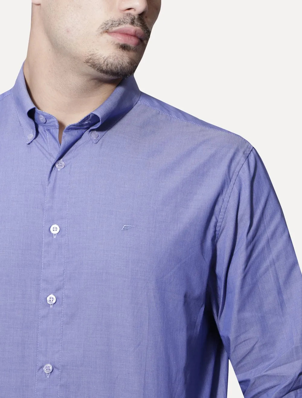 Camisa Ellus Masculina Tricoline Water Stripe Classic Azul