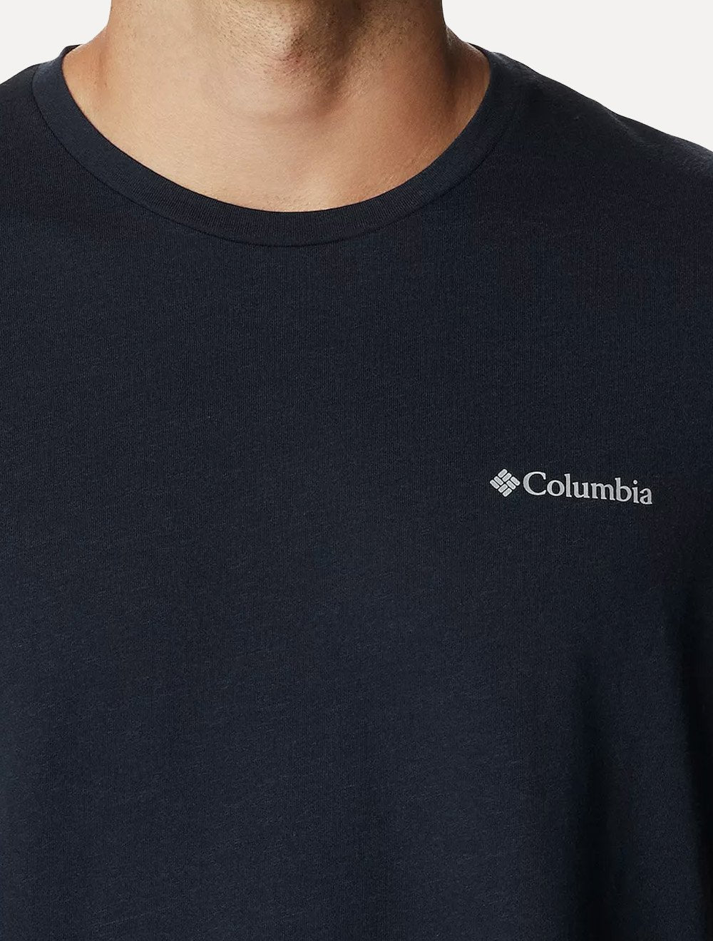 Camiseta Columbia Masculina Grey Logo Azul marinho