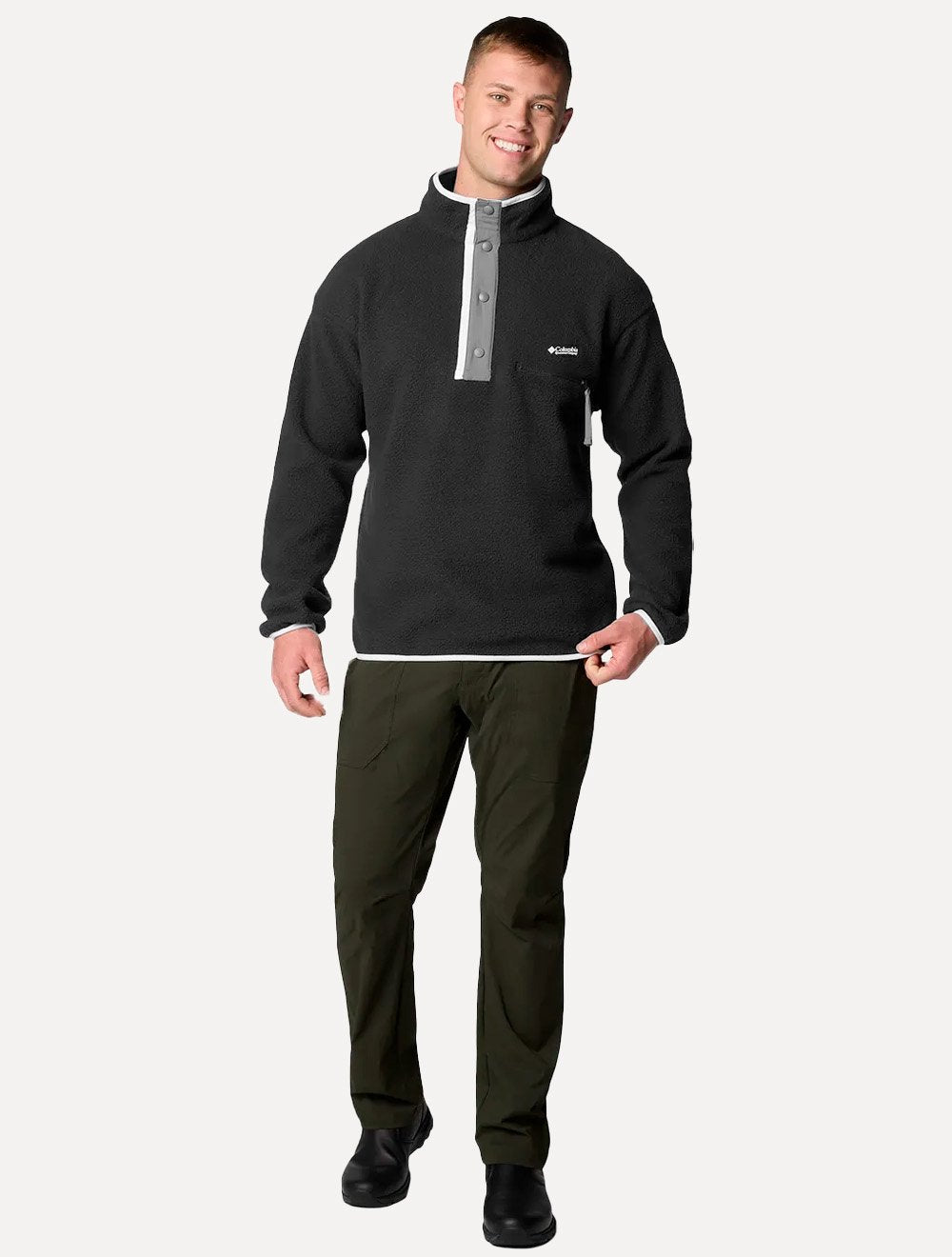 Blusa Columbia Masculina Helvetia II Half Snap Fleece Preta