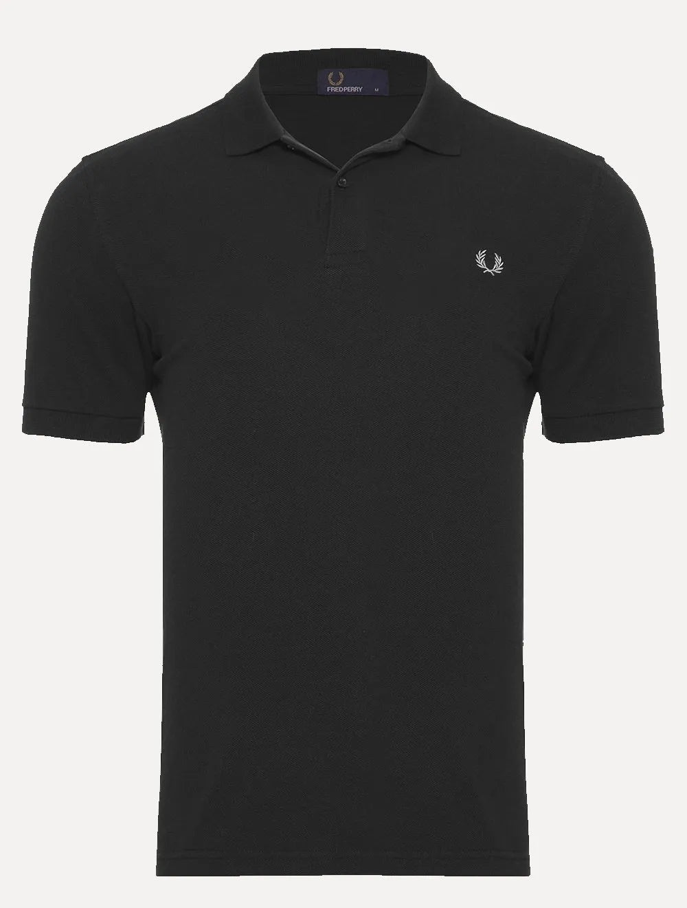 Polo Fred Perry Masculina Regular Piquet Plain Gray Logo Preta