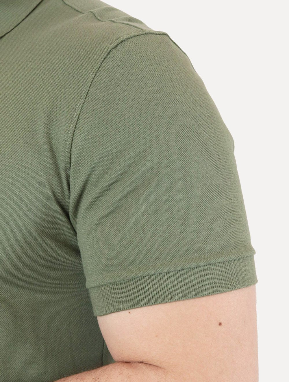 Polo Tommy Hilfiger Masculina Piquet Regular Placket Verde Militar