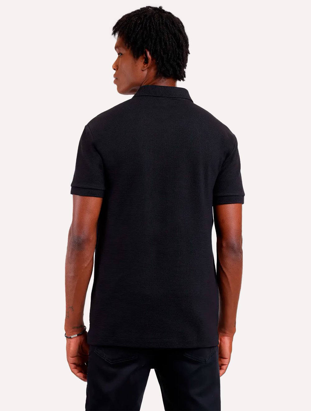 Polo Aramis Masculina Suedine Canelado Preta