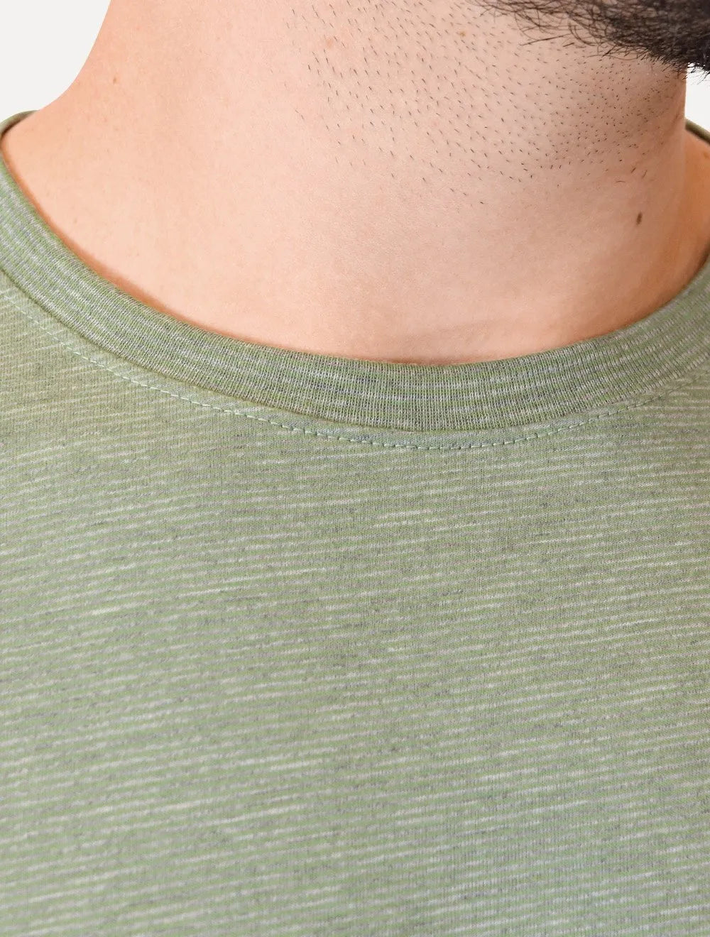Camiseta Dudalina Masculina Mini Stripes Verde Médio