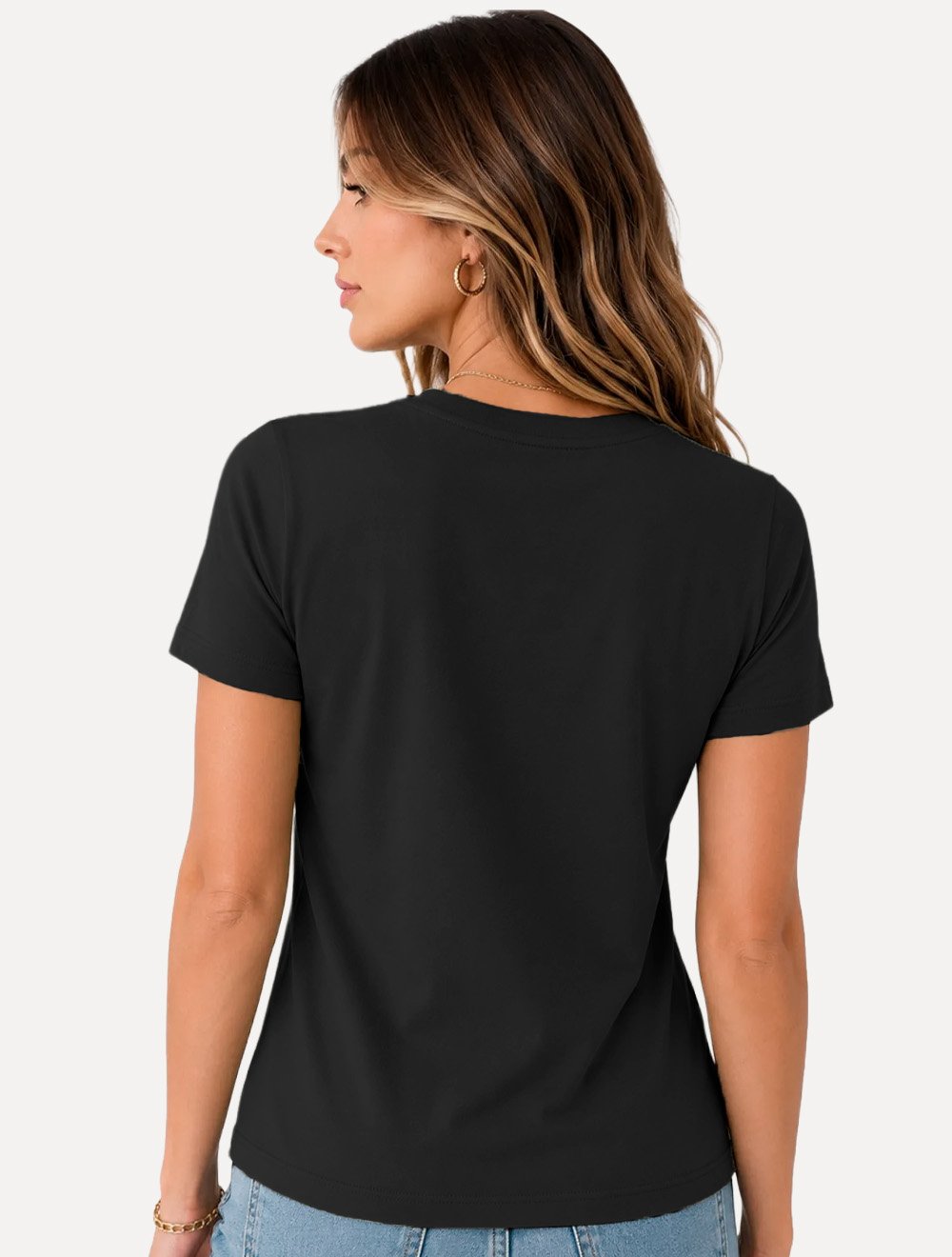 Camiseta Guess Feminina Patch Small Logo Preta