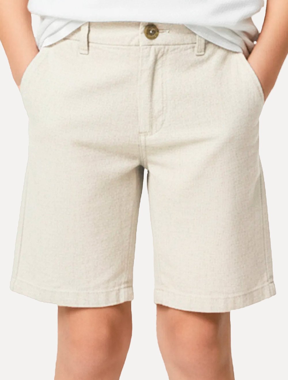 Bermuda Reserva Infantil Casual Linho Tal Pai Tal FIlho Areia