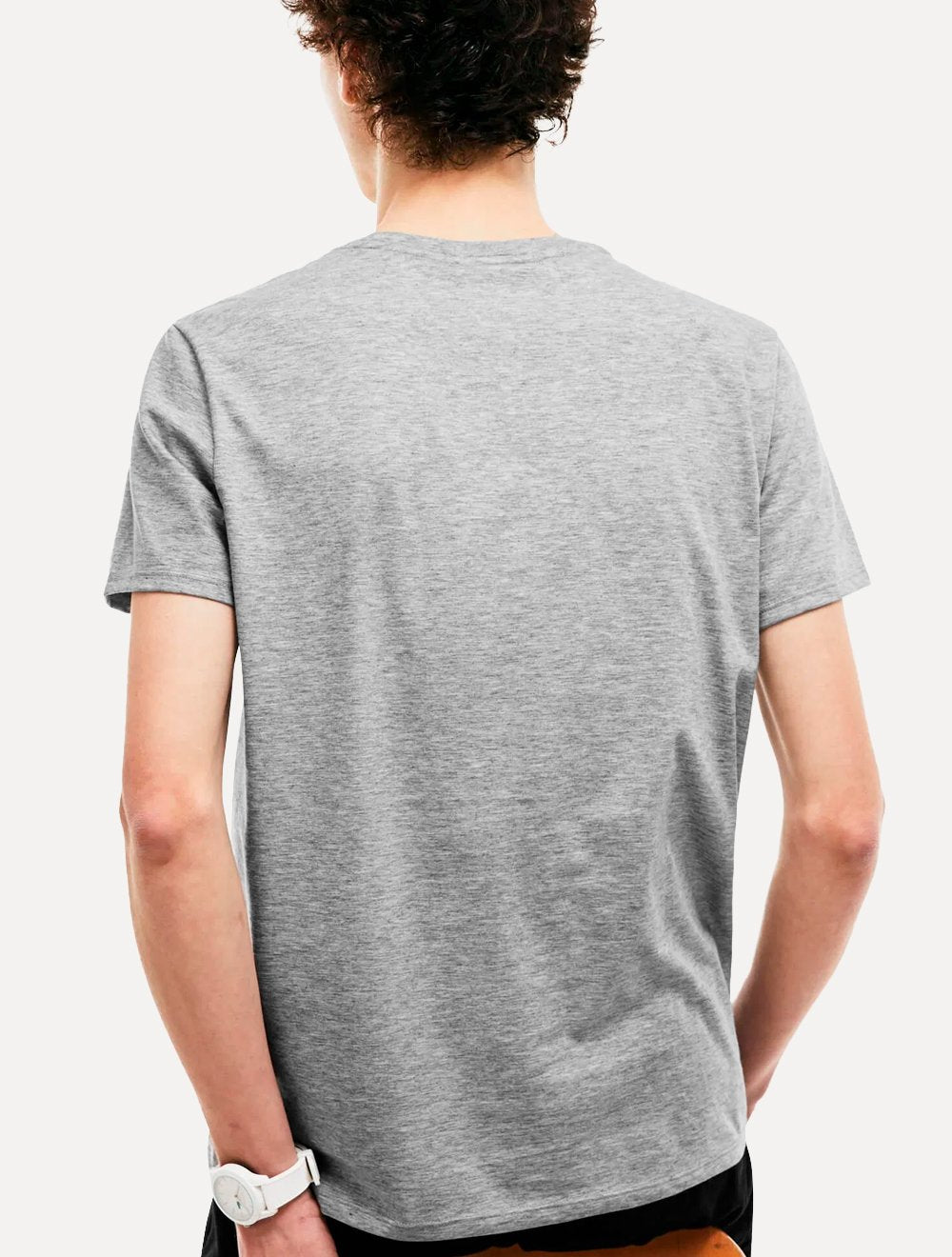 Camiseta Lacoste Masculina Jérsei Algodão Pima Cinza Mescla