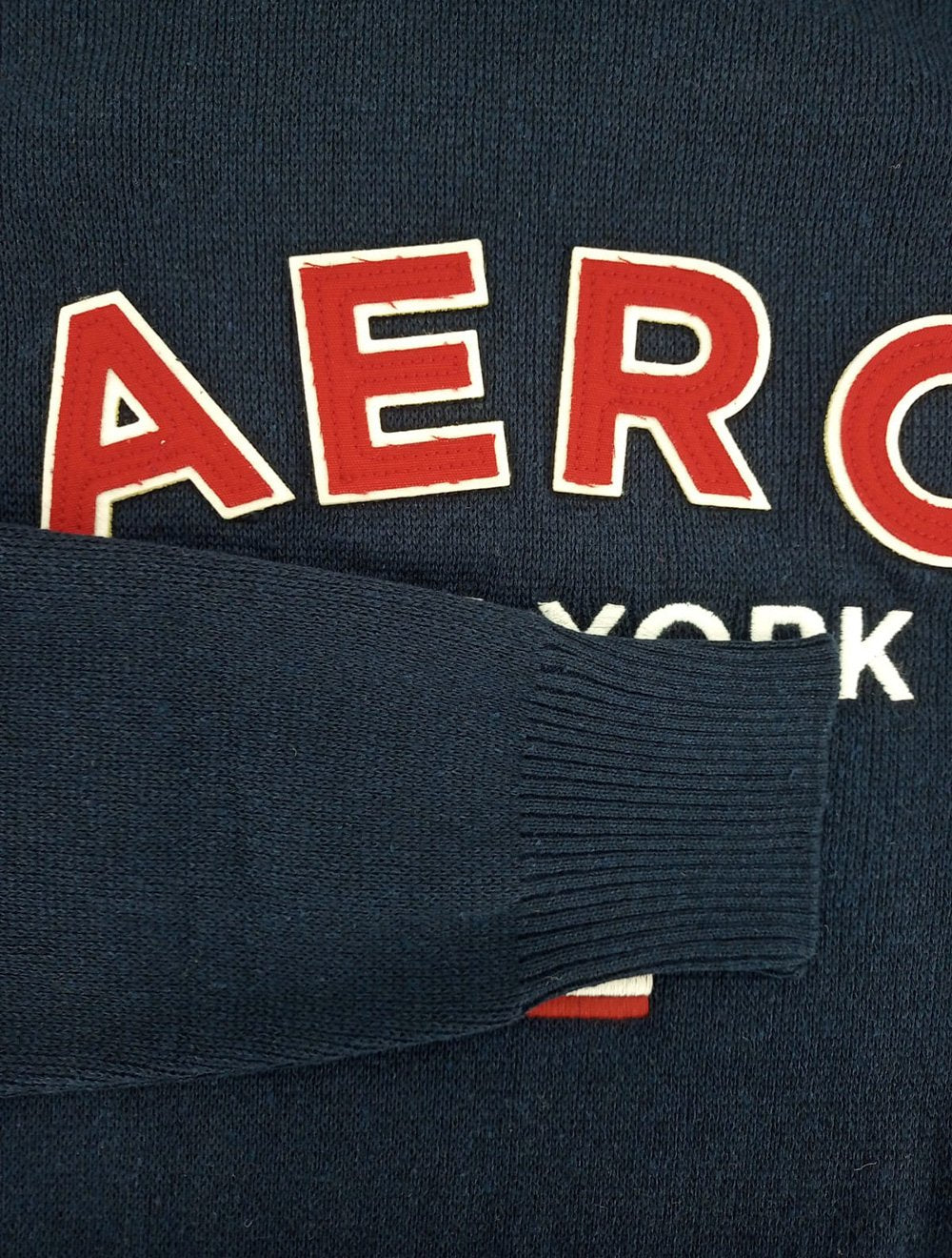 Blusa Aeropostale Masculina Tricot Aero Patch US Flag Azul Marinho