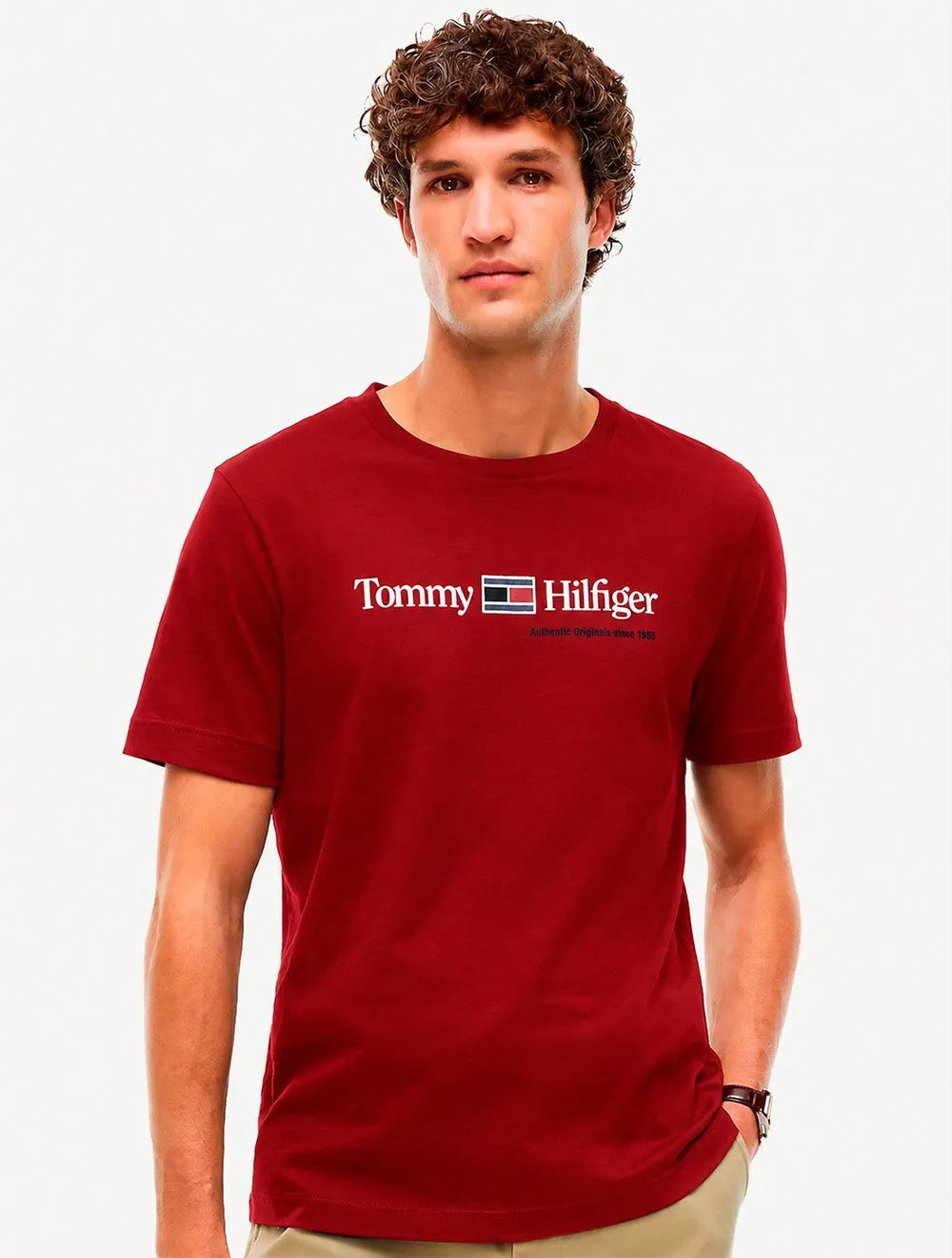 Camiseta Tommy Hilfiger Masculina Authentic Originals Vermelho