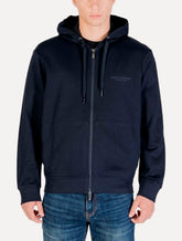 Moletom Armani Exchange Masculino Com Capuz Full Zip Subtle Logo Azul Marinho