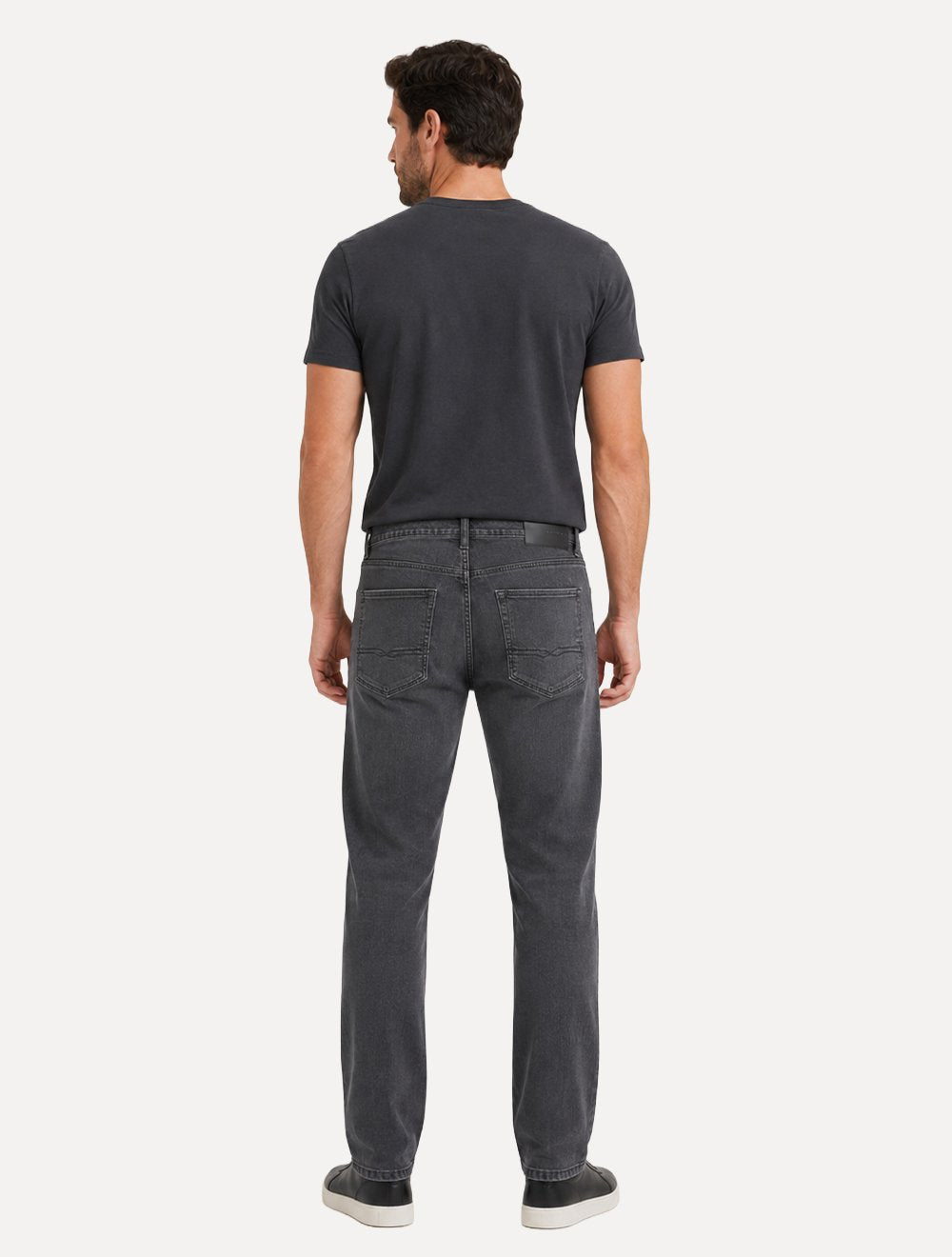 Calça Dudalina Jeans Masculina Regular Right Five Pockets Black Cinza