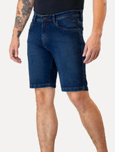 Bermuda Dudalina Jeans Masculina Denim Destroyer Azul Médio