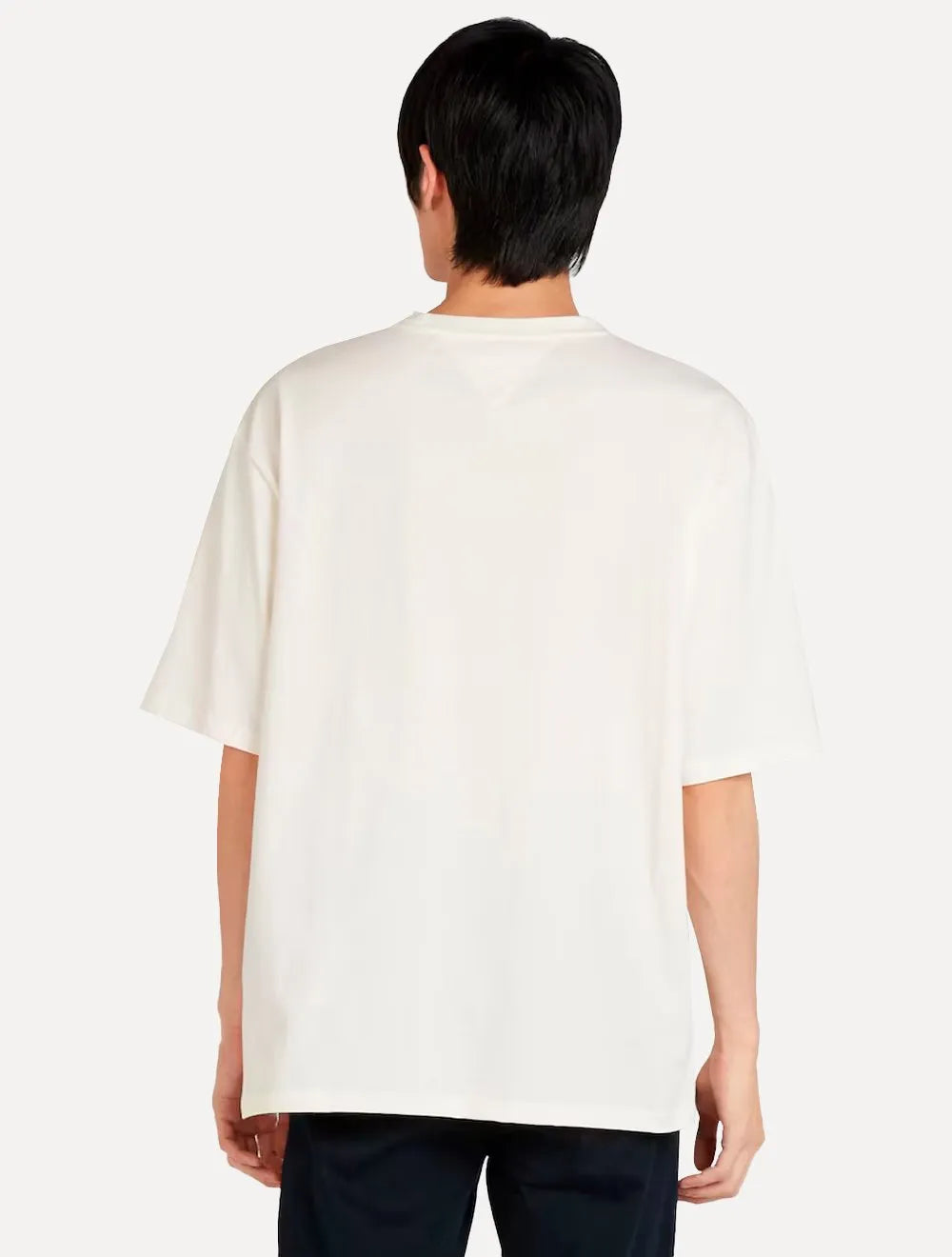 Camiseta Tommy Jeans Masculina Oversized Varsity Badge Off-White