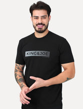 Camiseta King & Joe Masculina Premium Cotton Flex Block Stripe Preto