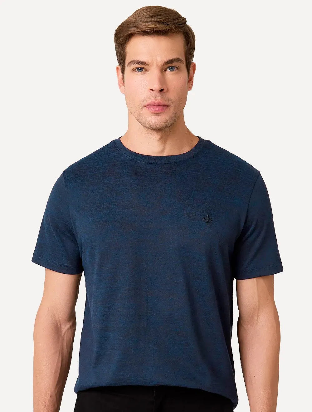 Camiseta Dudalina Masculina Flame Bicolor Azul Marinho