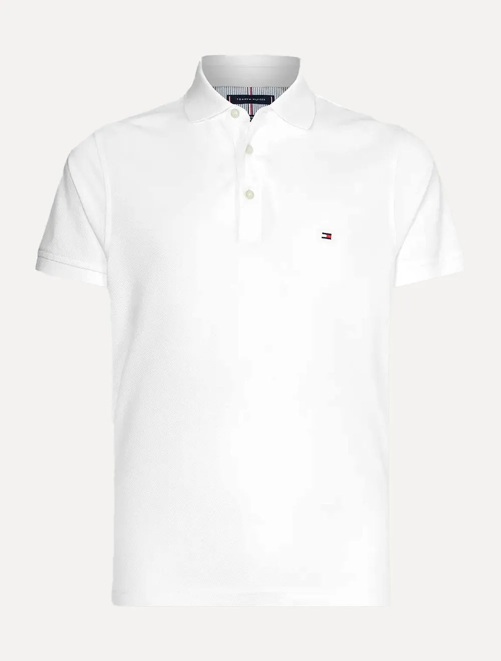 Polo Tommy Hilfiger Masculina Slim Piquet 1985 Branca