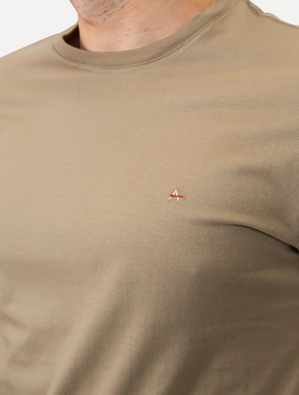Camiseta Aramis Masculina Basic Lisa Natural Cáqui