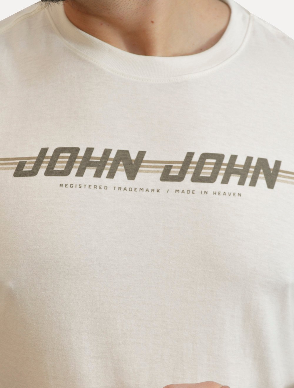 Camiseta John John Masculina Regular Fit Route Off White