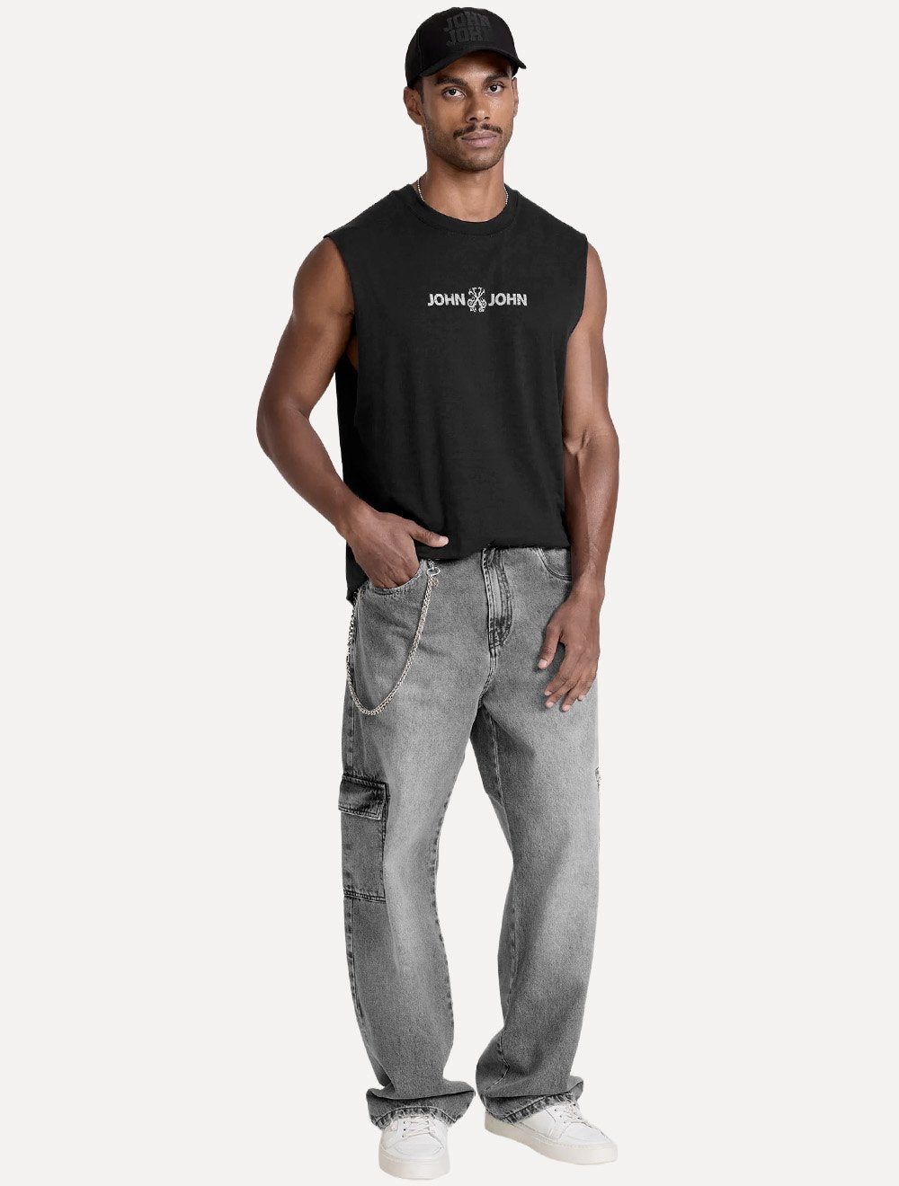Regata John John Masculina Relaxed Fit Flat Logo Black