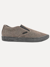 Tênis John John Masculino Slip On Miami Canvas Marrom Escuro Mescla
