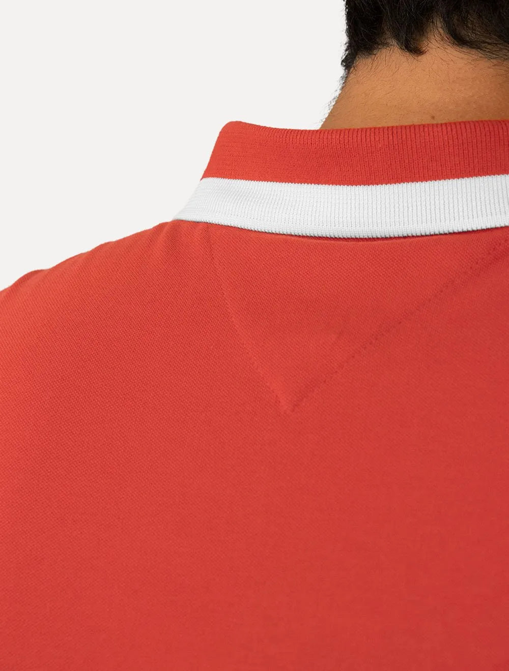 Polo Tommy Jeans Masculina Piquet Regular Placket Friso Vermelha