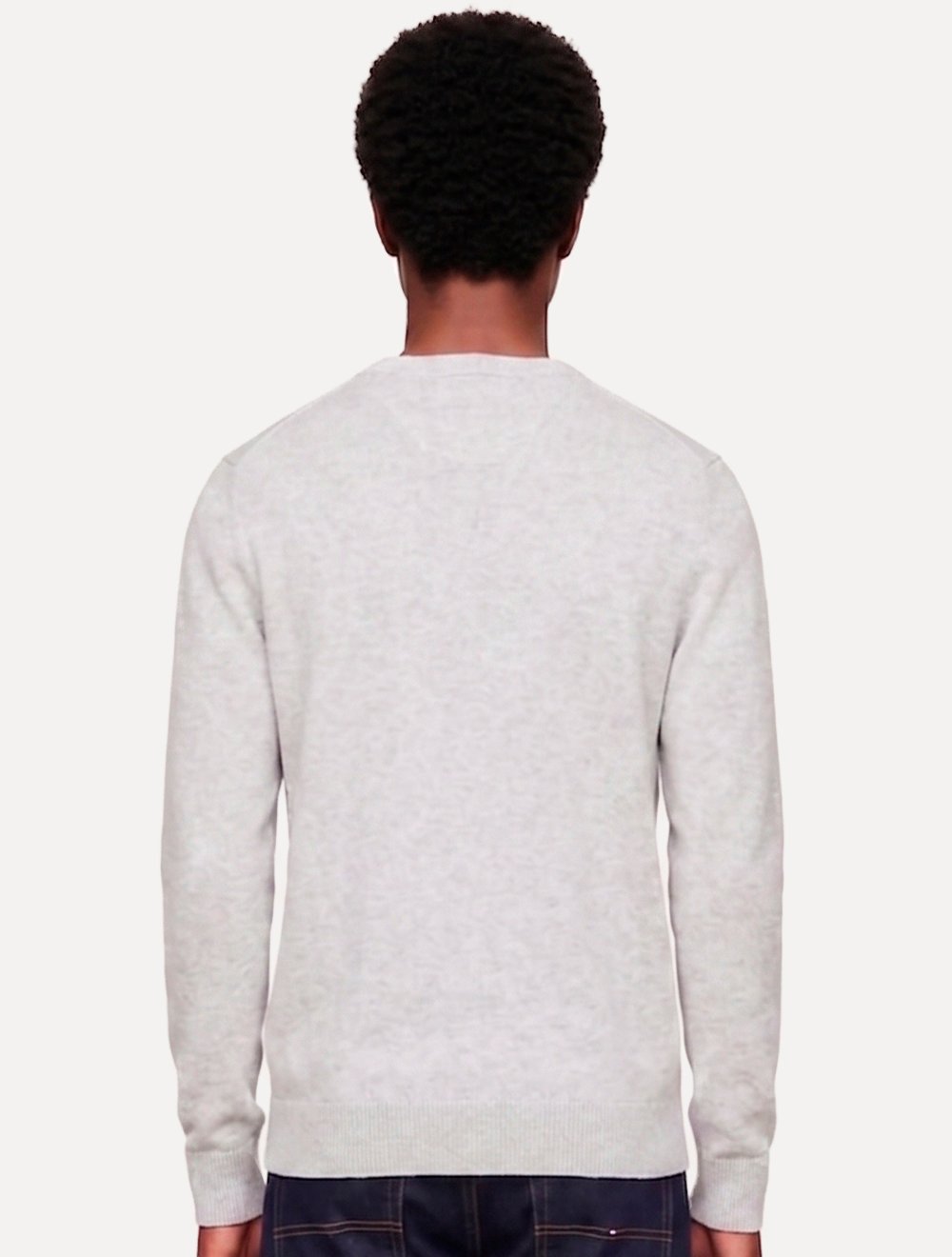 Suéter Tommy Hilfiger Masculino Crewneck Essential Cotton Cinza