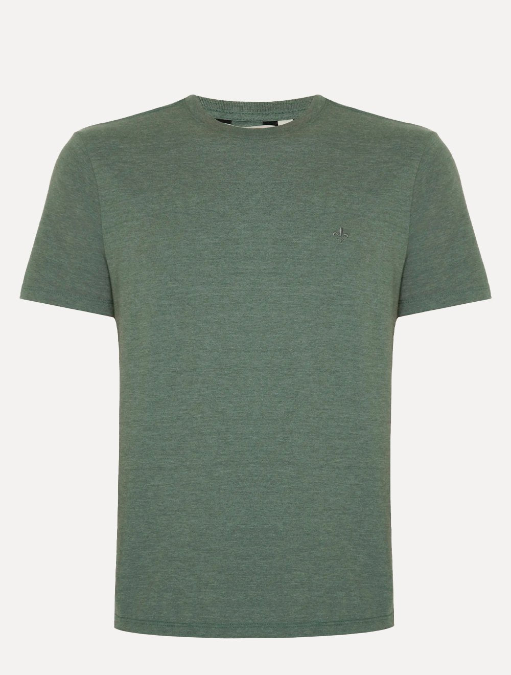Camiseta Dudalina Regular Fit Textura Logo Verde Mescla