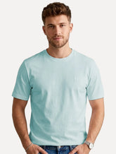 Camiseta Individual Masculina Comfort Pima Soft Touch Logo Azul Claro
