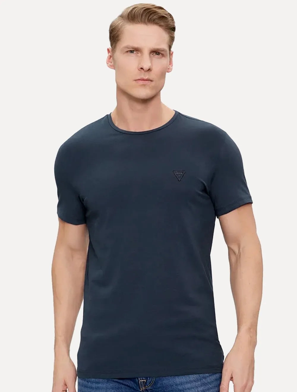 Camiseta Guess Masculina Bordado Peito Azul Marinho