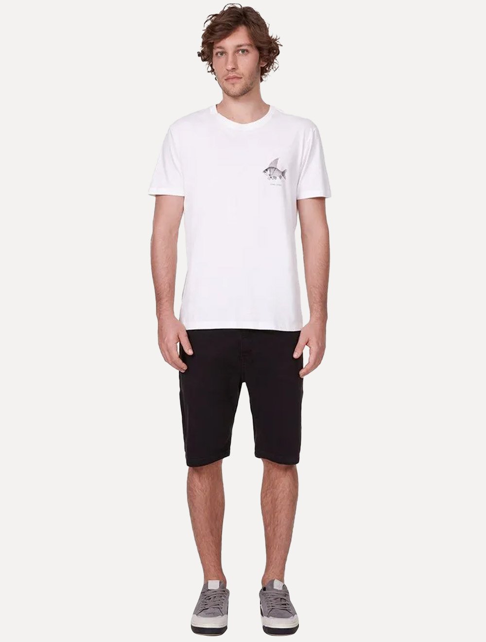 Camiseta John John Masculina Regular Fin Fish Off-White