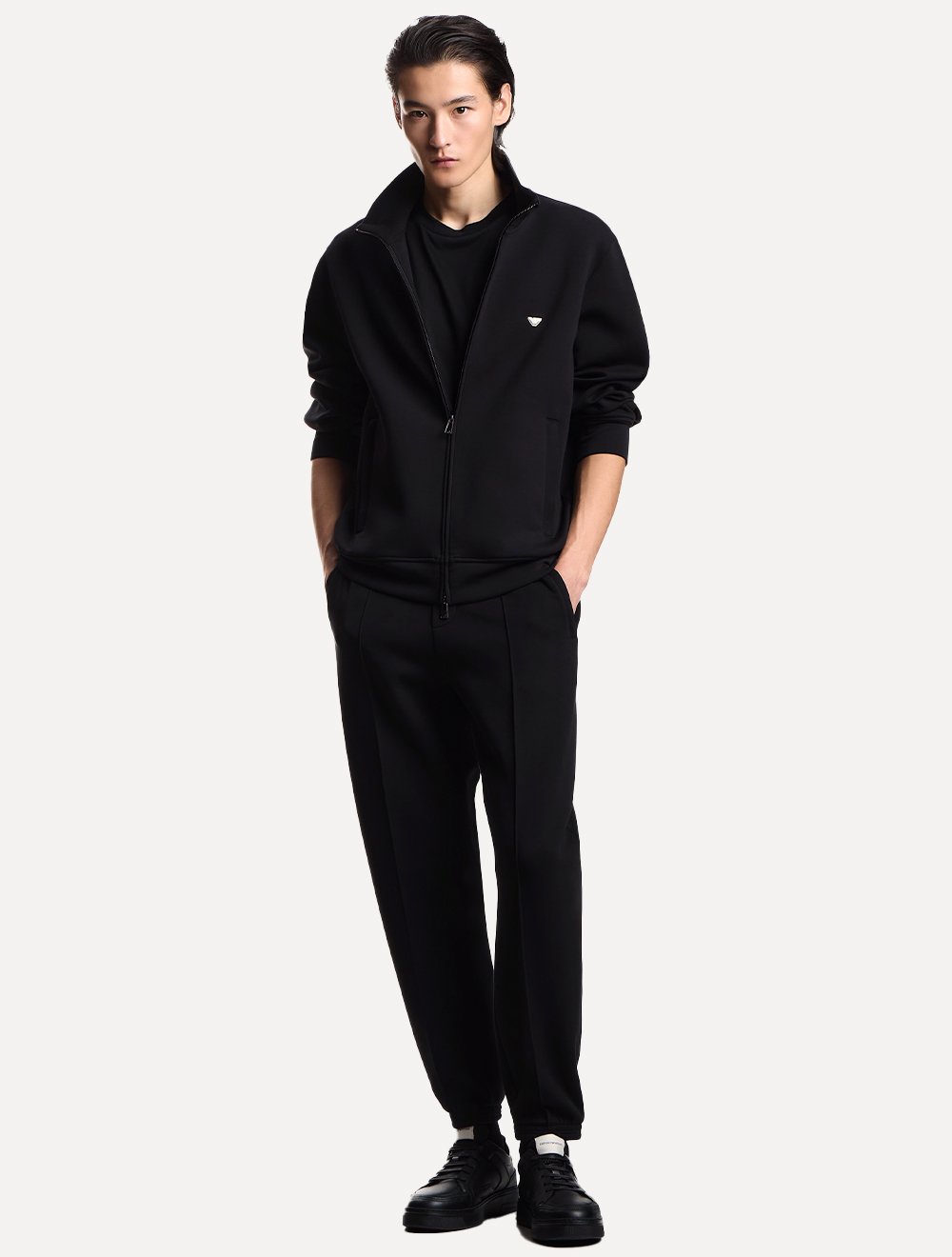 Blusa Moletom Emporio Armani Masculina Essential Full Zip Preta