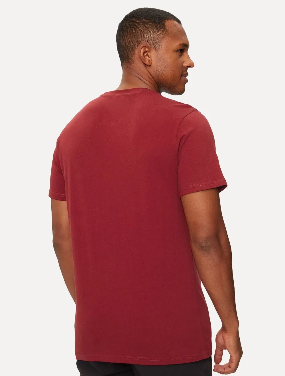 Camiseta Tommy Jeans Masculina Slim Linear Chest Vermelho Escuro