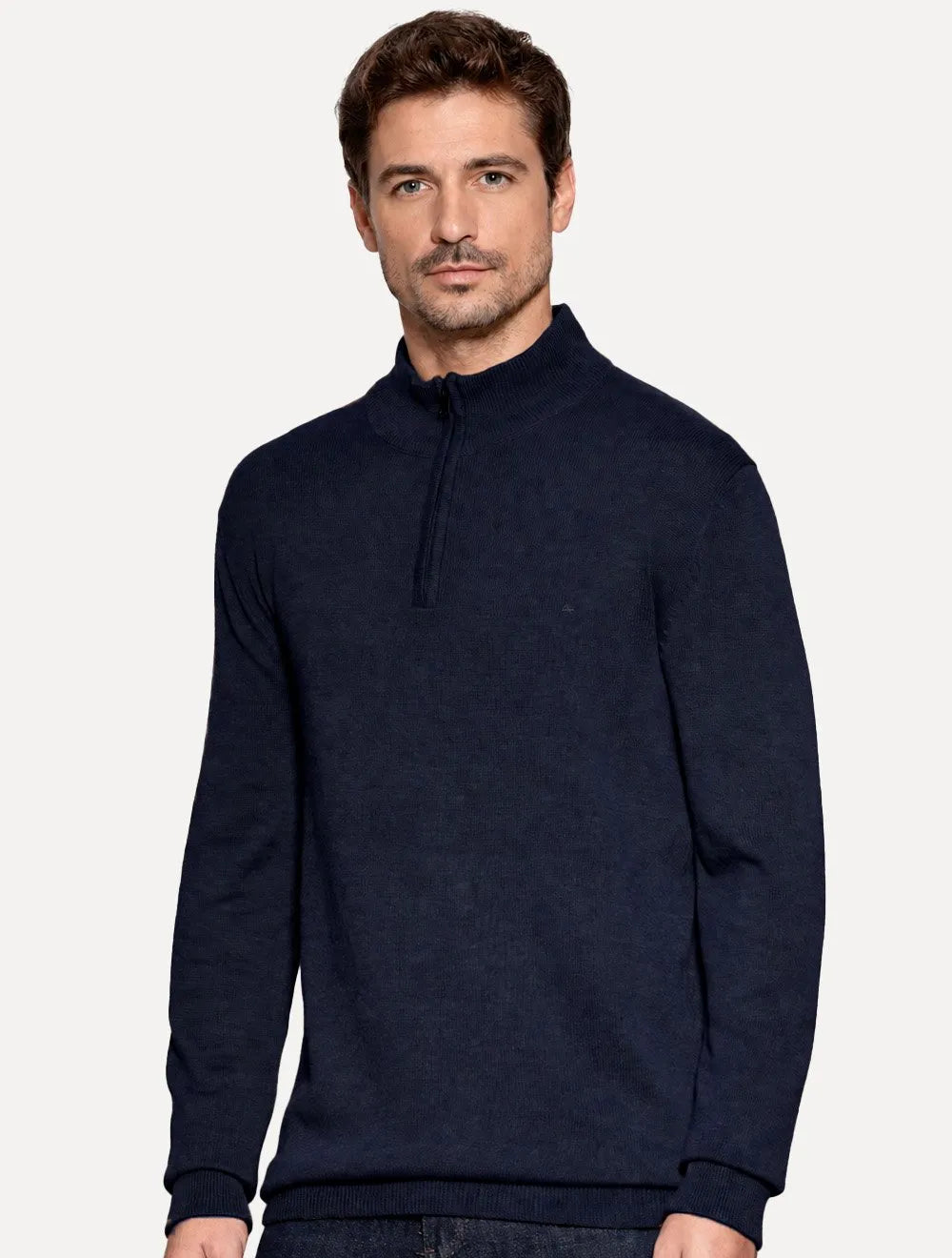 Blusa Aramis Masculina Tricot Gola Alta Half Zip Surton Azul Marinho