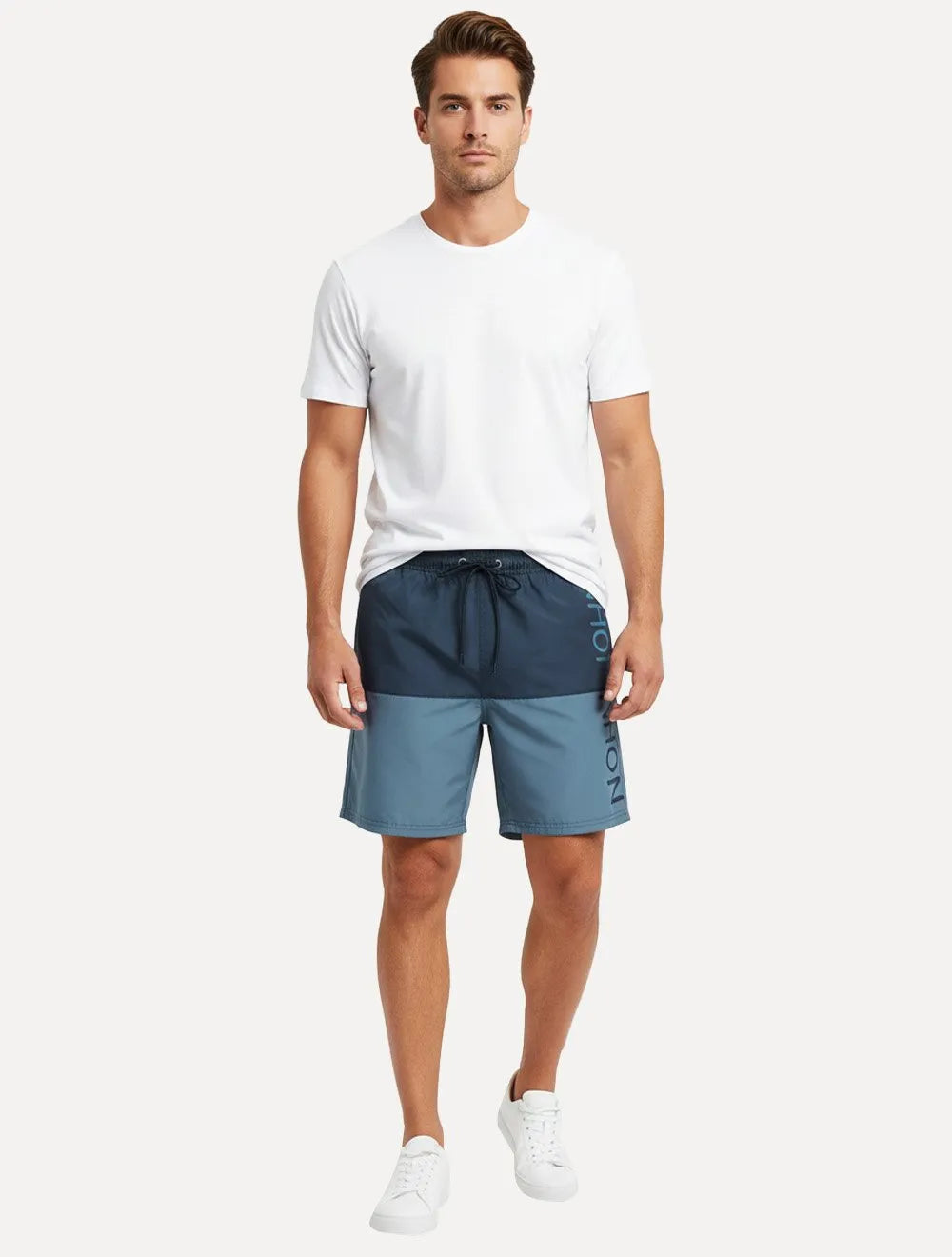Short John John Masculino Bicolor Azul Médio / Marinho