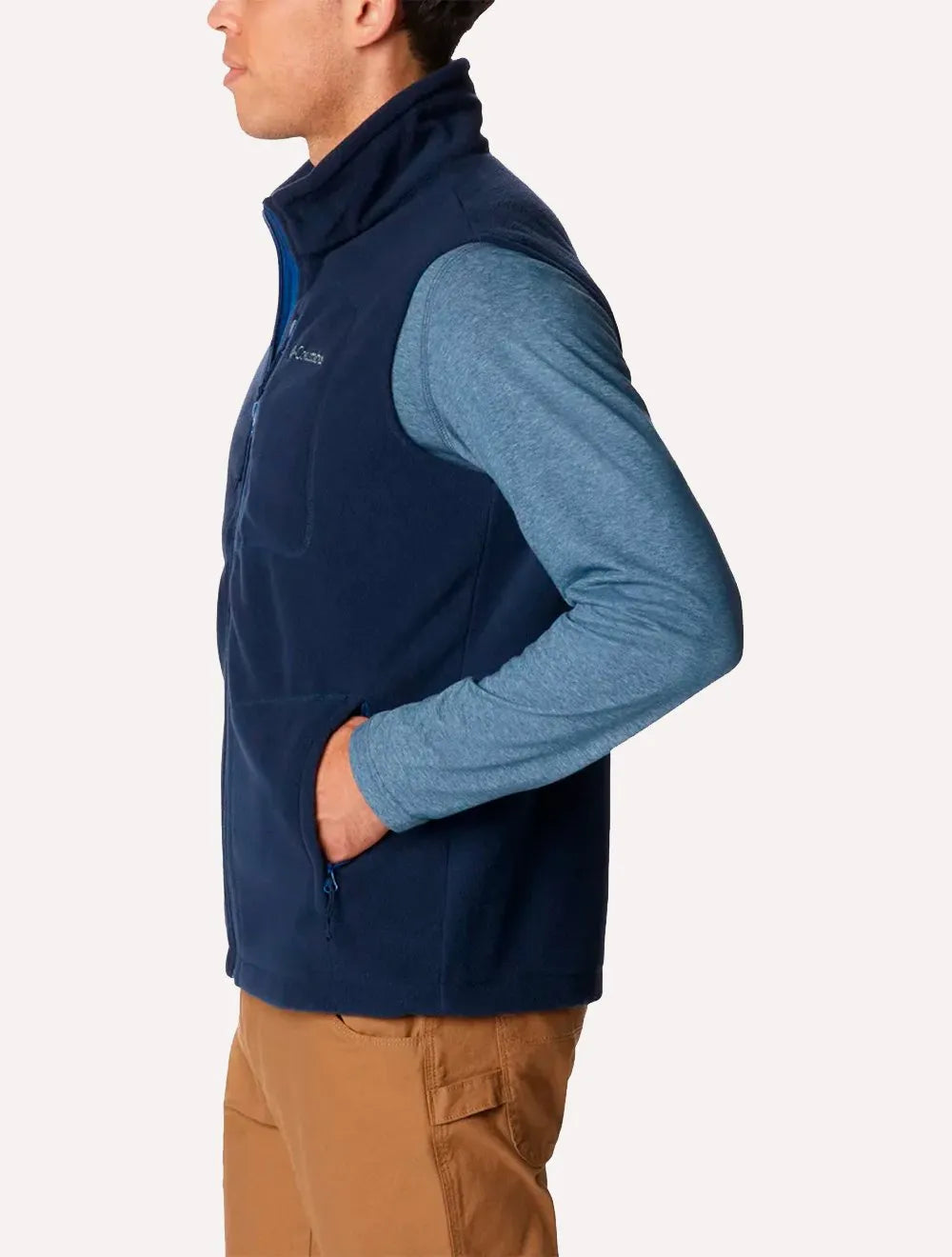 Colete Columbia Masculino Fleece Fast Trek Azul Marinho