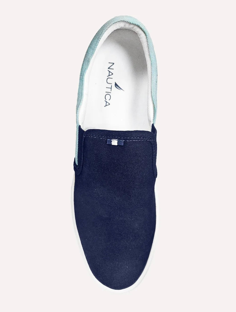 Tênis Nautica Masculino Slip On Lona Azul Marinho/Turquesa