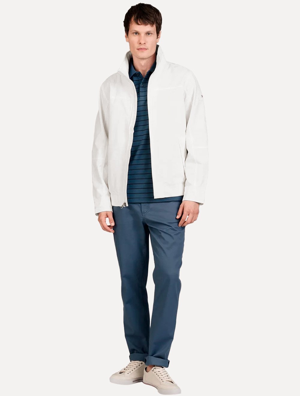 Jaqueta Tommy Hilfiger Masculina Sustainable Regatta Jacket Light Logo Branca