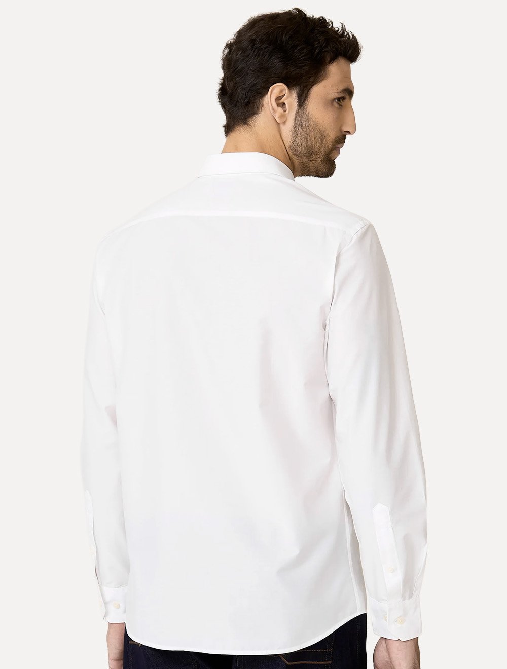 Camisa Dudalina Masculina Slim Superfine Cotton Mono Logo Lisa Tricoline Branca