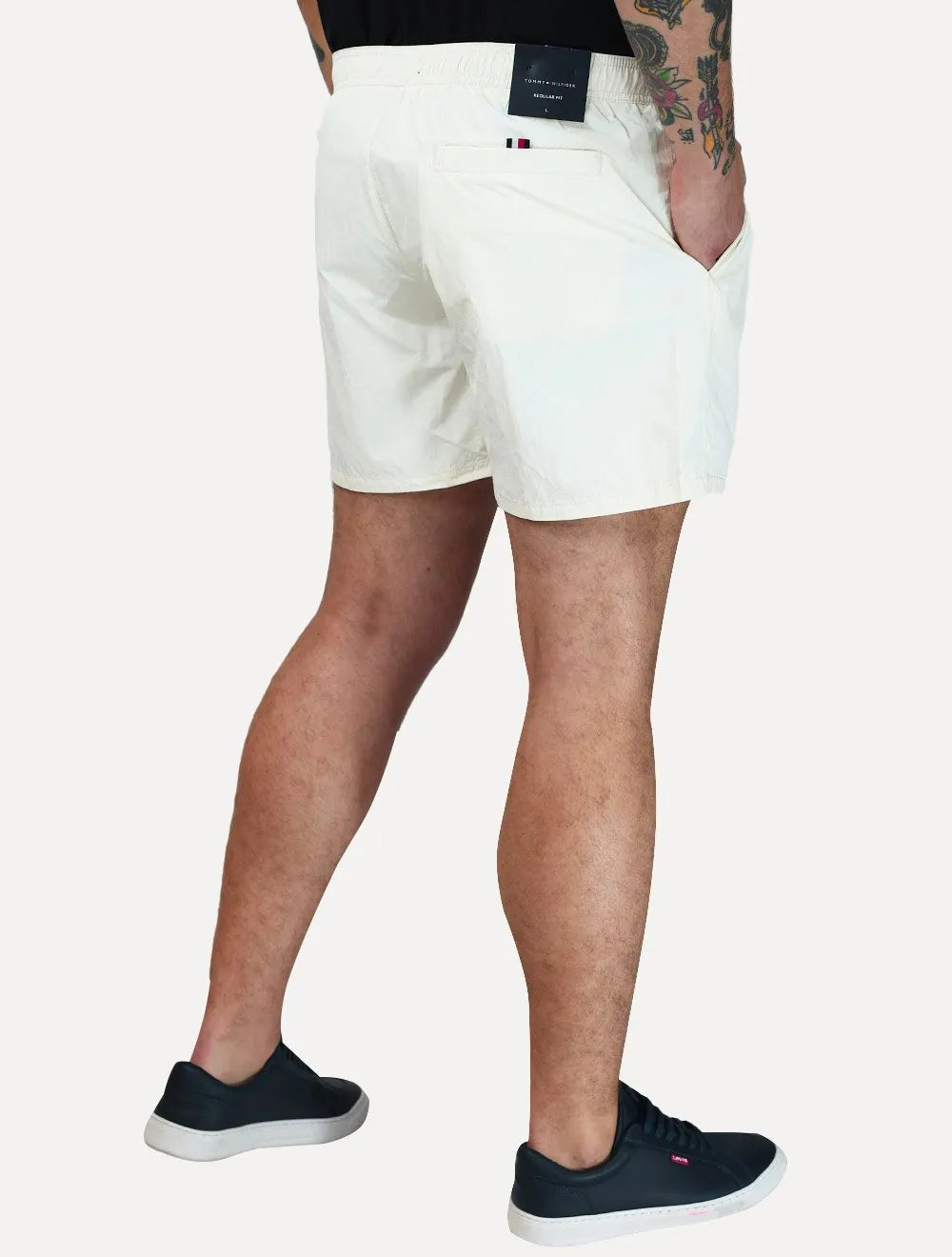 Short Tommy Hilfiger Masculino Medium Drawstring Zip Pocket Off White