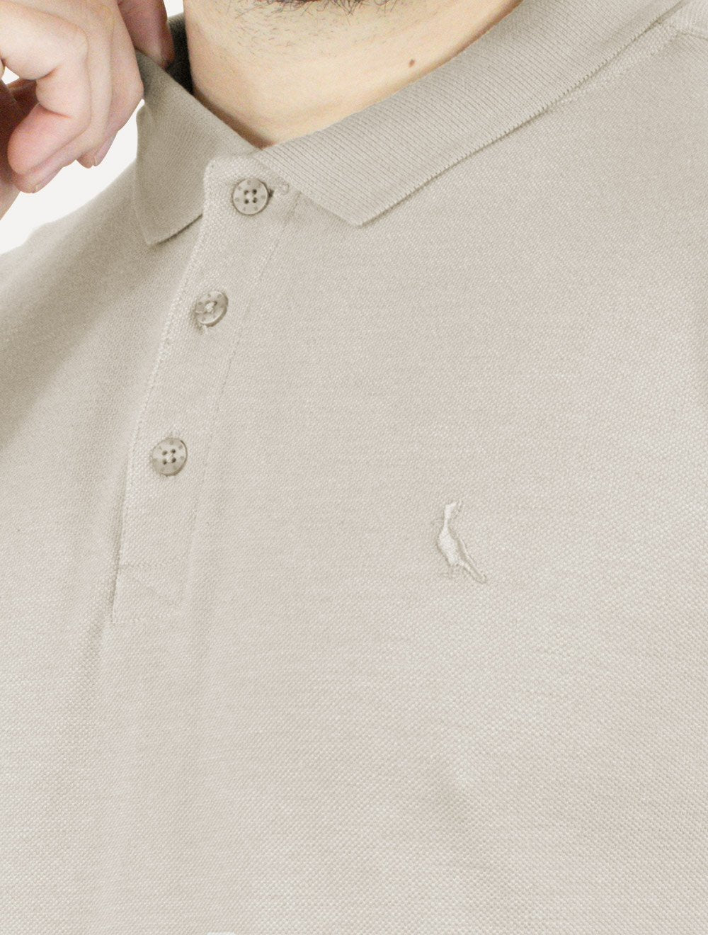 Polo Reserva Masculina Piquet Denim Texture Areia
