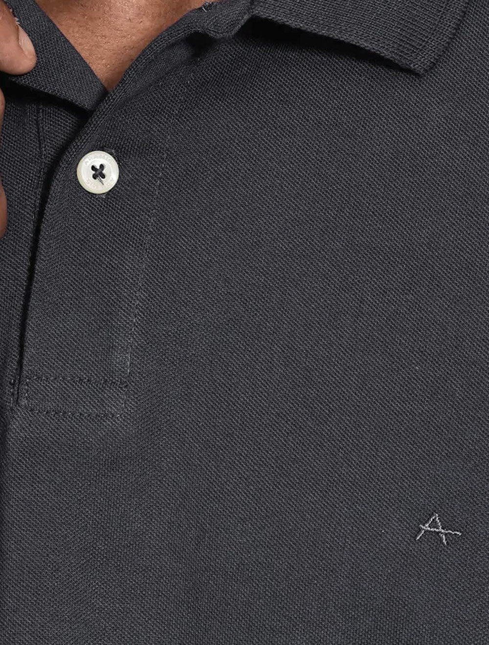Polo Aramis Masculina Basic Piquet Mono Cinza Escuro