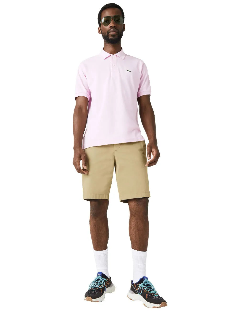 Bermuda Lacoste Masculina Sarja Slim Cotton Stretch Cáqui