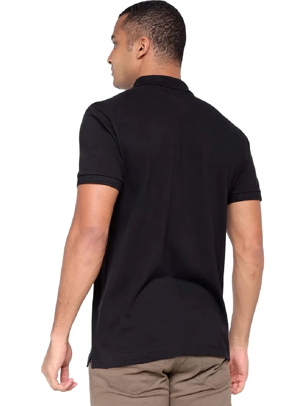 Polo Forum Masculina Piquet Muscle Logo Preta