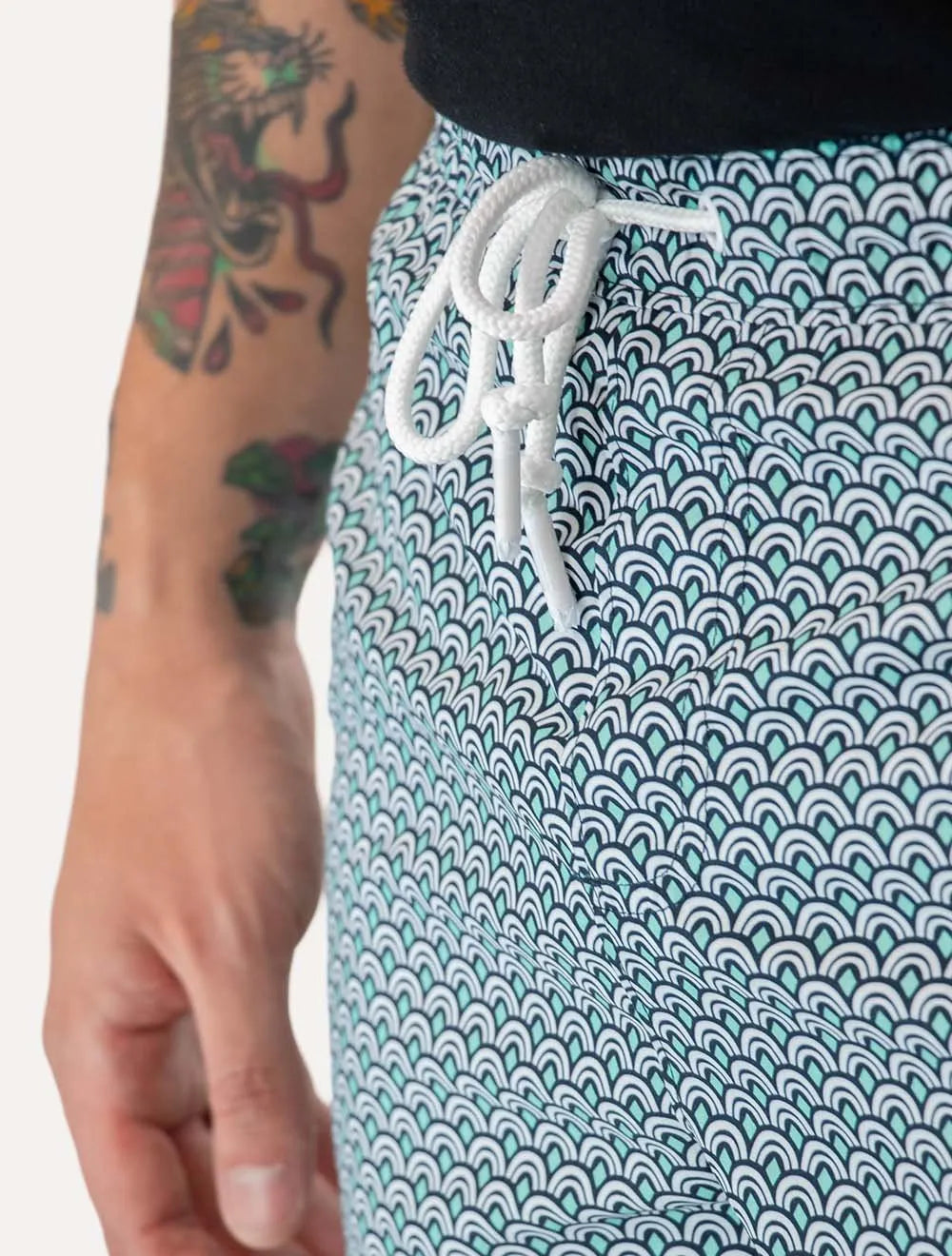 Short Original Penguin Masculino D'Água Ethnic Print Aruba Blue Azul