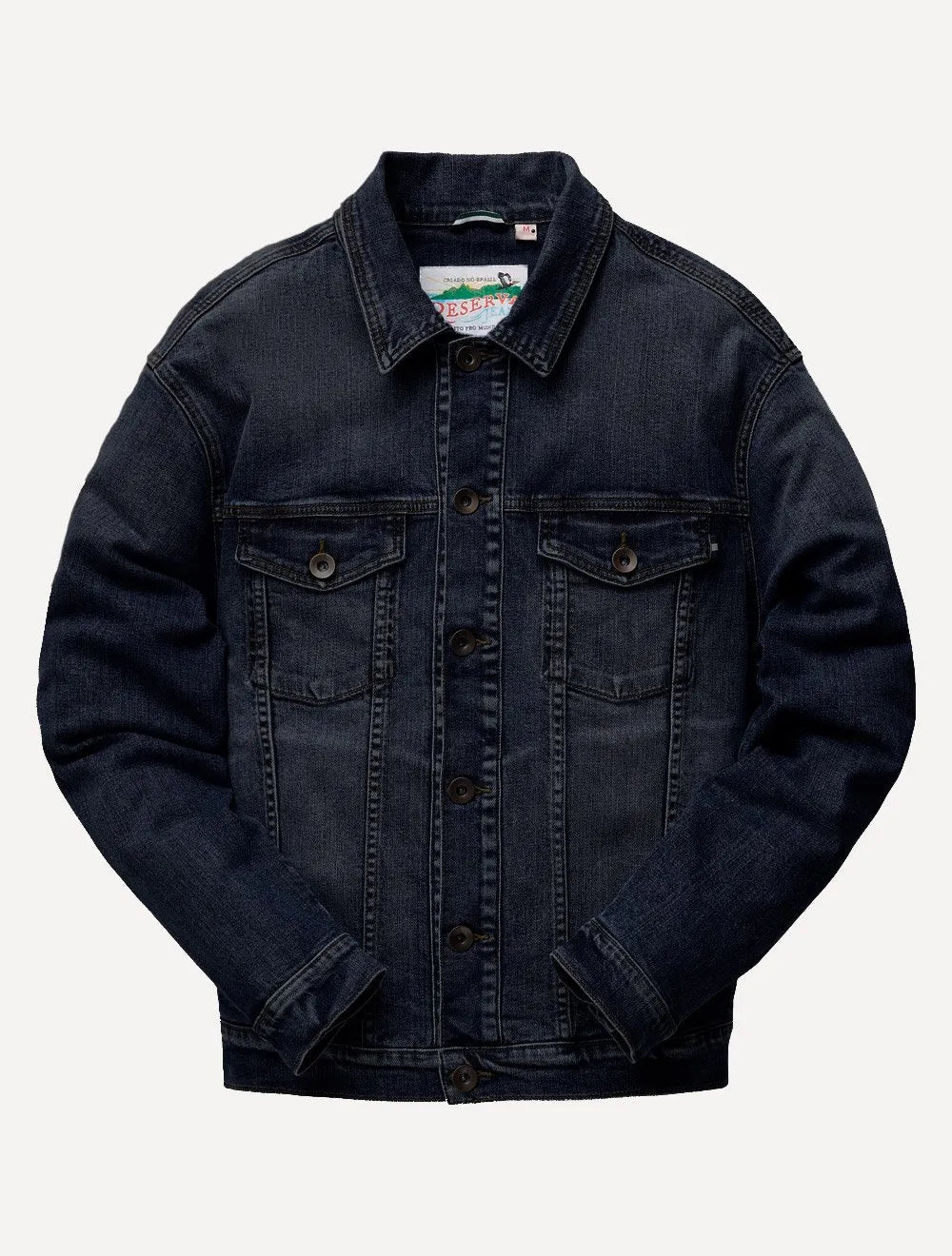 Jaqueta Reserva Jeans Masculina Trucker Denim Escura