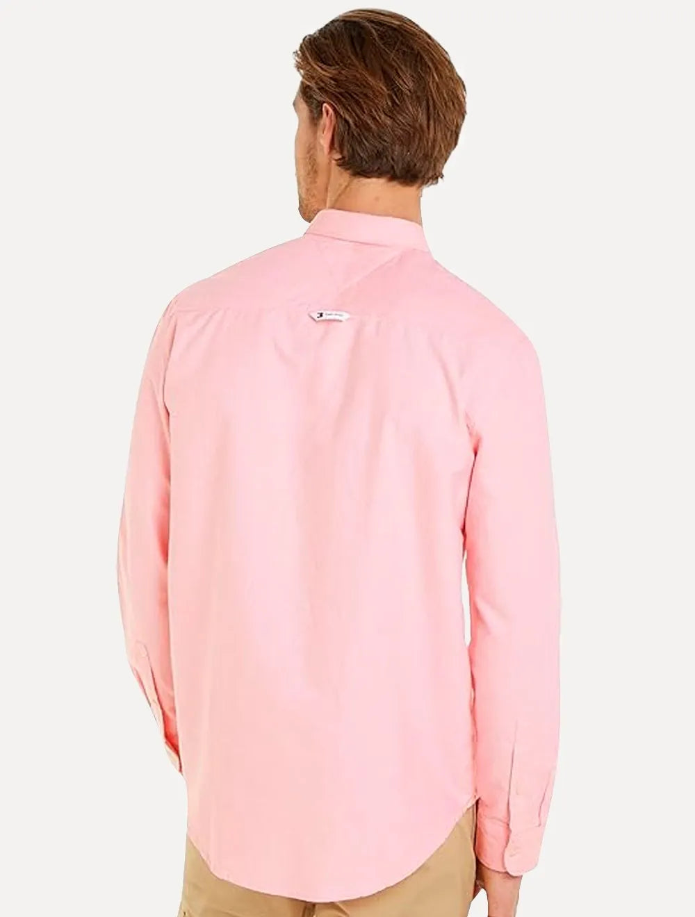Camisa Tommy Jeans Masculina Regular Entry Oxford Rosa