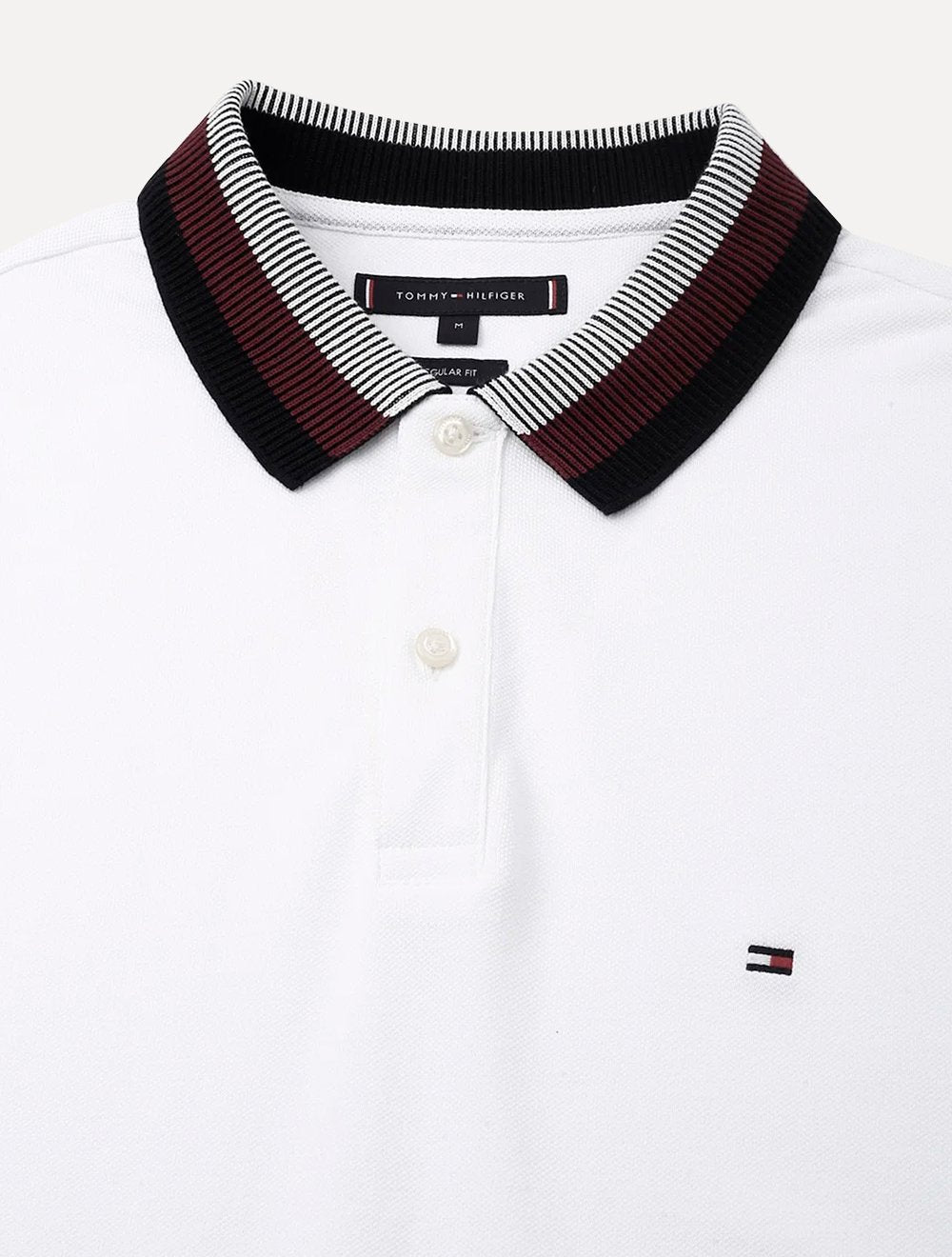 Polo Tommy Hilfiger Masculina Regular Two Tone Shade Collar Branca