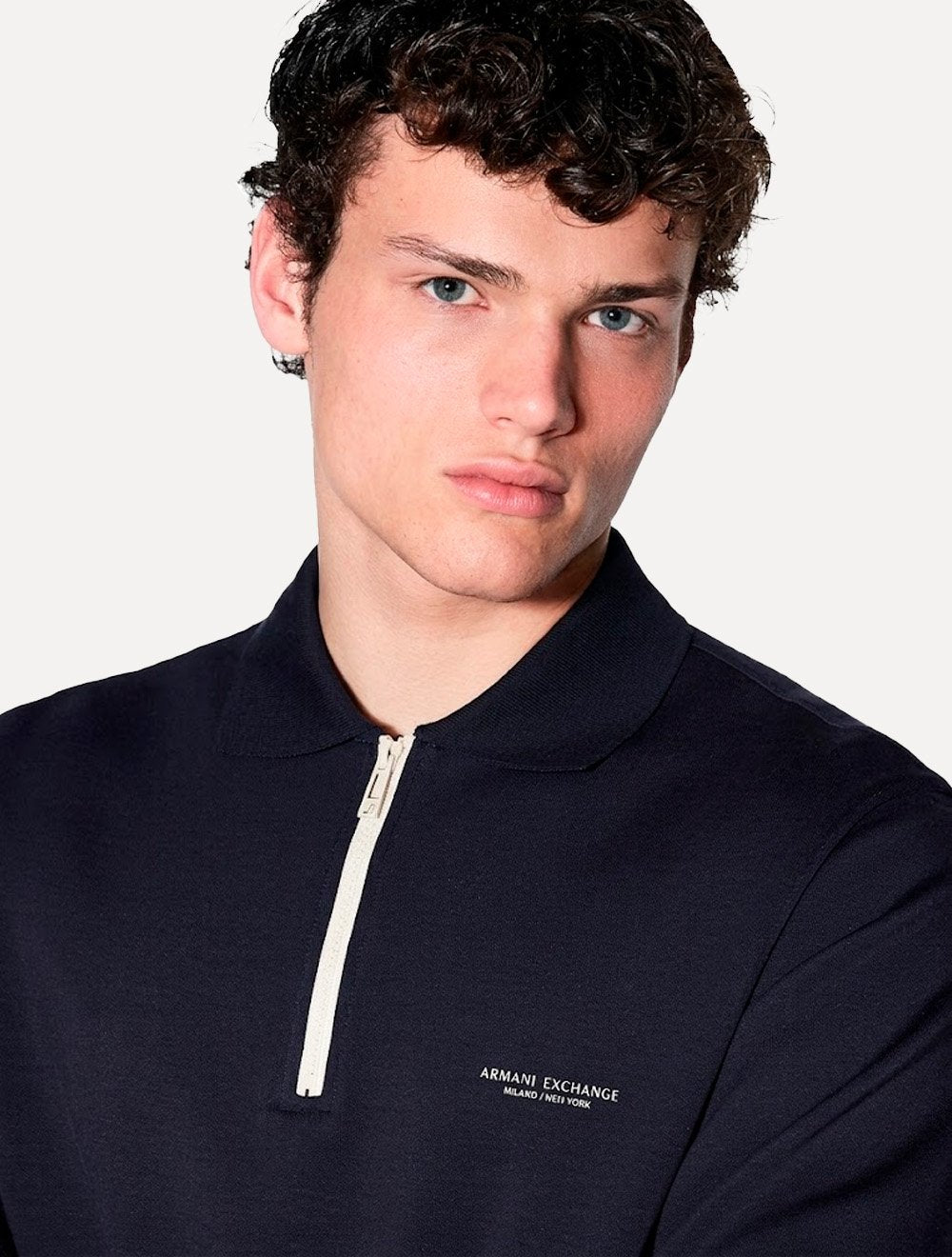 Casaco Moletom Armani Exchange Masculina Subtle Chest Azul Marinho