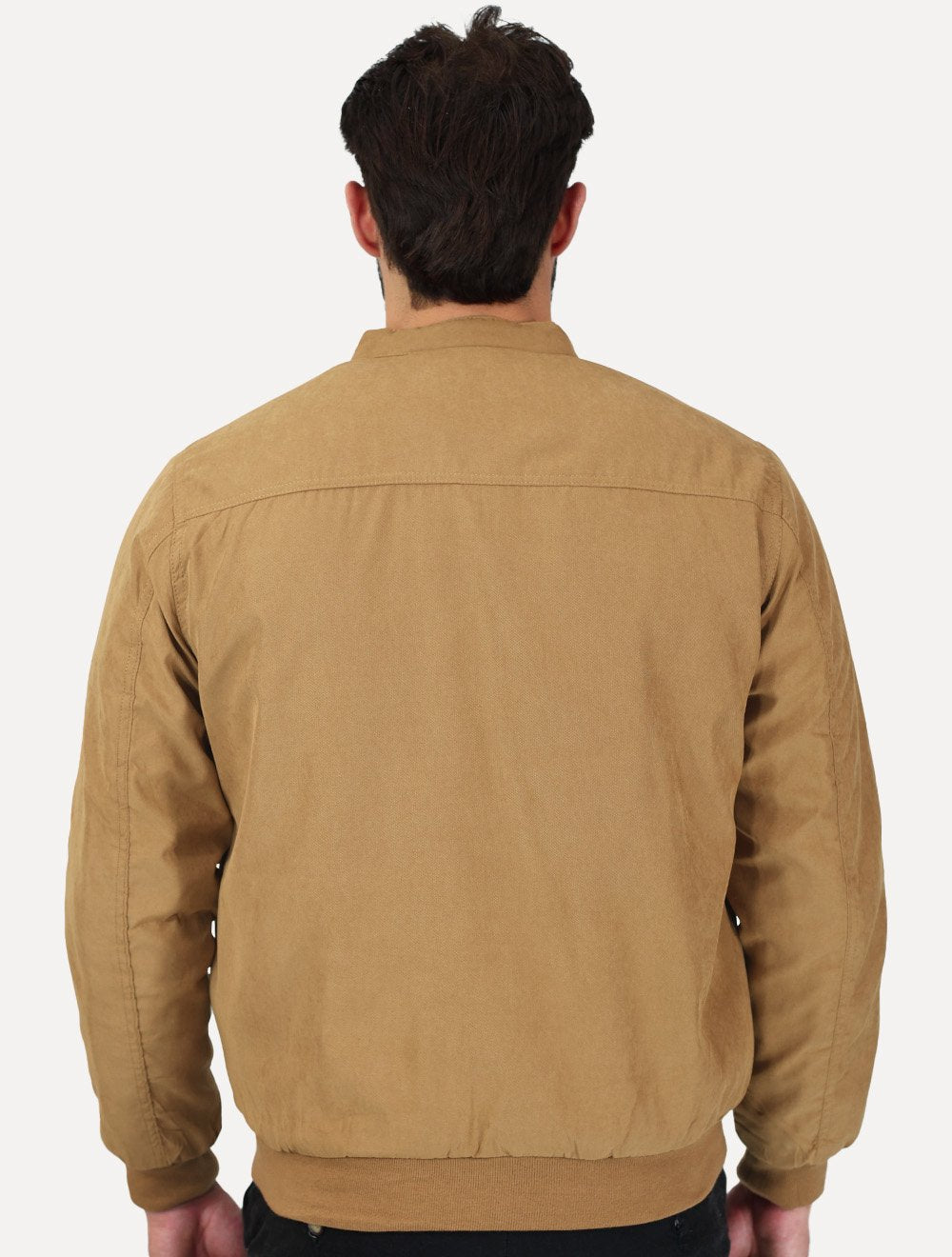 Jaqueta Dixen Masculina Sarja Forrada Zíper Frontal Caramelo