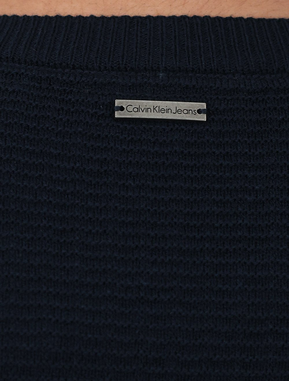 Suéter Calvin Klein Jeans Masculino Tricot Careca Ponto Links Azul Marinho