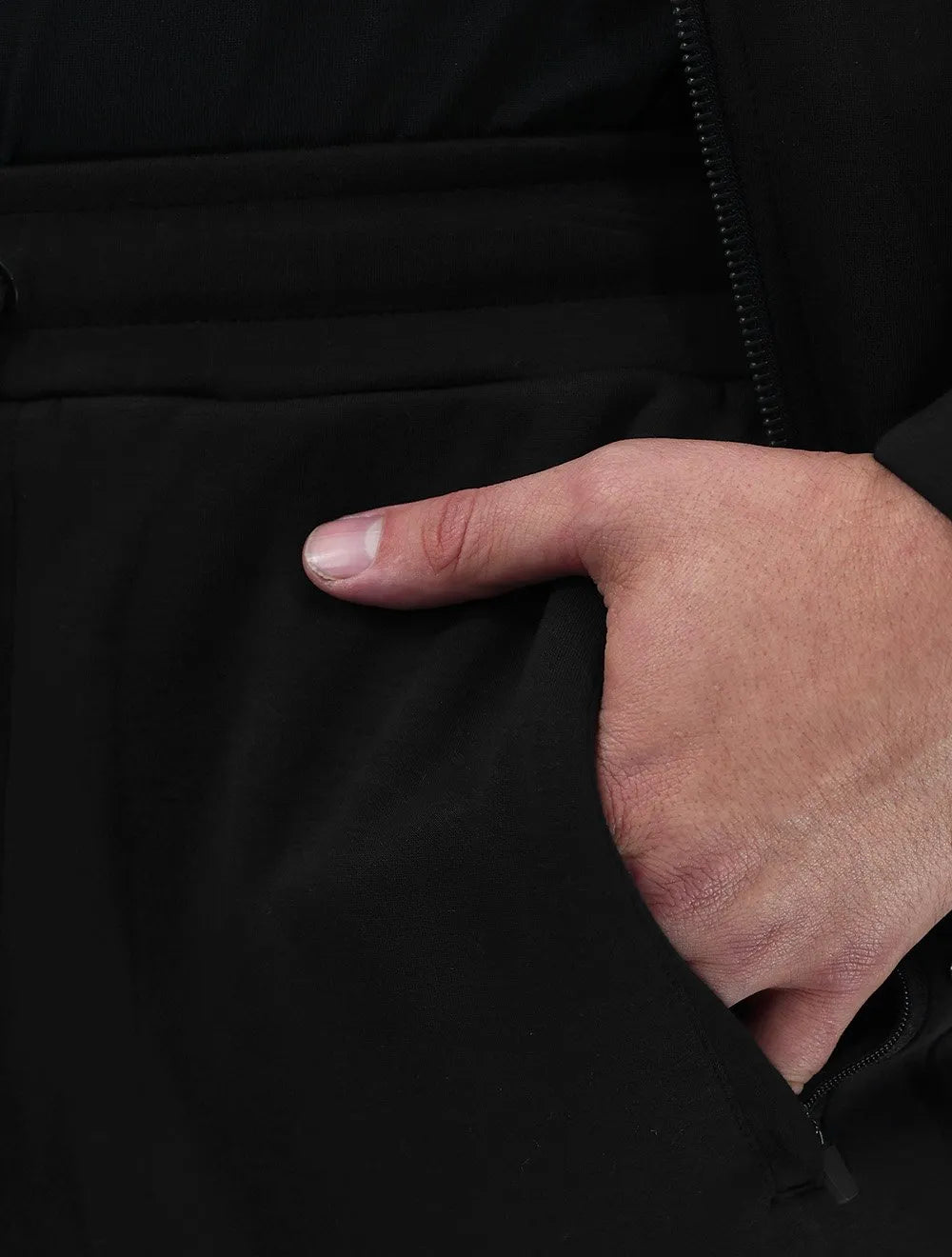 Conjunto Dixen Agasalho Moletom Jaqueta com Zíper Frontal Preto